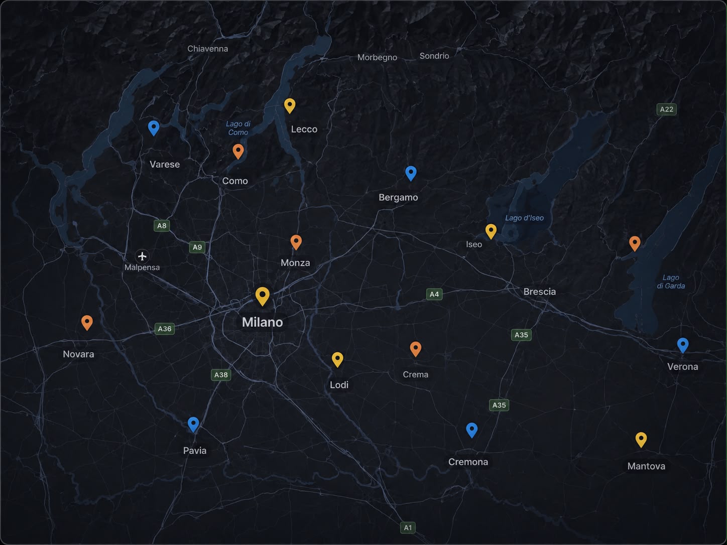 Screenshot modalità mappa Updata